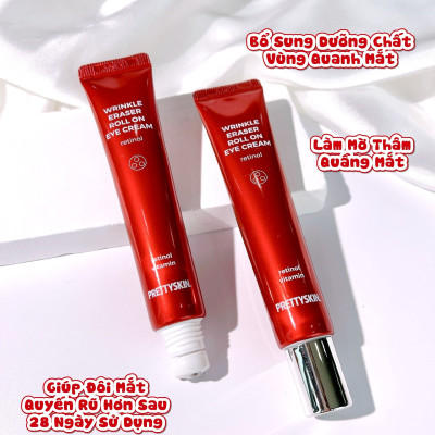 Kem dưỡng mắt giảm mờ thâm quầng mắt Retinol Pretty Skin, cải thiện nếp nhăn Prettyskin Wrinkle eraser roll on eye cream