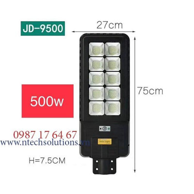 Đèn đường liền thể năng lượng mặt trời Jindian mã JD9500 Công suất 500W-Khung ABS- Chip Led "SMD"