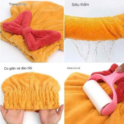 Mũ Ủ Khô Tóc Thấm Hút Tốt Đính Nơ Siêu Xinh T888 T6 - HÀNG CHÍNH HÃNG MINIIN