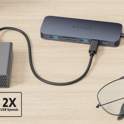 HUB chuyển đổi HyperDrive Next 11 in 1 Port Dual 4K60Hz HDMI USB-C Hub - Truyền tải dữ liệu nhanh - HD4006GL - Hàng Chính Hãng