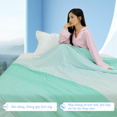 [CHĂN HÈ MÁT LẠNH] Mền lạnh I Cool Advance NIN House NM8036 1m6x2m1 màu gradient pastel | Chăn chần bông Ice Silk