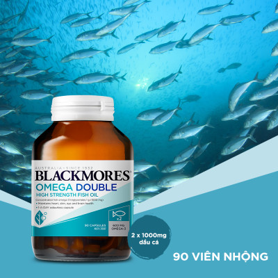 Viên Uống Dầu Cá Bổ Sung Omega Hỗ Trợ Cho Tim, Mắt và Da Blackmores Double Omega High Strength Lọ 90 Viên
