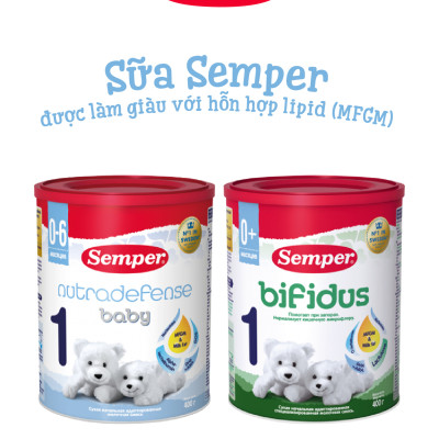 Combo 2 Sữa bột công thức Semper Bifidus số 1 400g/hộp