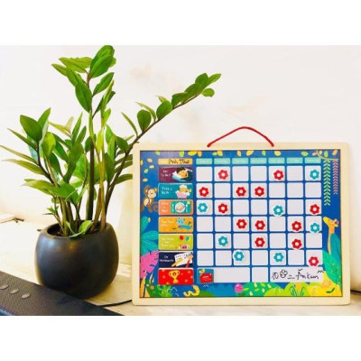 Đồ chơi bảng khen thưởng thành tích bằng gỗ có nam châm cho bé - bảng khen thưởng kỷ luật các ngày trong tuần cho bé