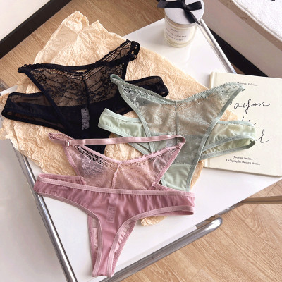 Quần lót lọt khe vải thun phối ren gợi cảm cho bạn nữ