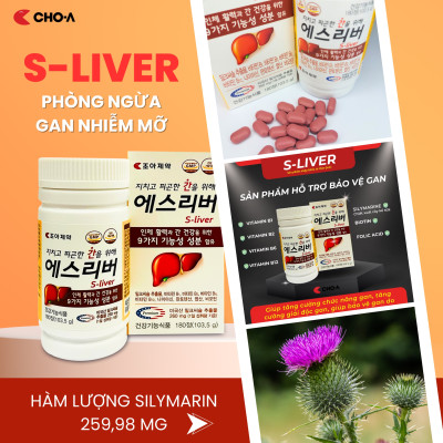 Combo 2 Hộp Thực Phẩm Bảo Vệ Gan S-Liver Thanh Nhiệt Giải Độc (2 Hộp X 180 Viên)