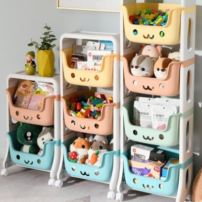 Kệ đựng đồ chơi cho bé rèn tính gọn gàng đồ bỉm sữa đồ dùng trẻ em 2- 3-4 tầng đa năng có bánh xe