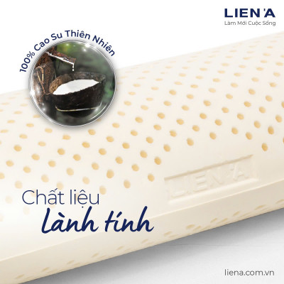 Gối Ôm Cao Su Liên Á Bolster LAGO35100 (100 x 35 x 18 cm) - Trắng