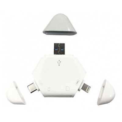 Đầu đọc thẻ TF, SD sử dụng 3 cổng cho Androi, EOS và USB - Hàng nhập khẩu