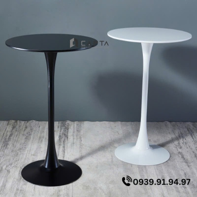 Bộ bàn bar cafe 2 ghế thân xoay nệm dày SL TB Tulip 2-06W / CB2160C-P Nội thất Capta