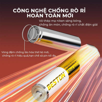 Pin Alkaline Beston AA AAA 1.5V cho Micro karaoke, đồ chơi , điều khiển, mẫu mới bền bỉ và an toàn