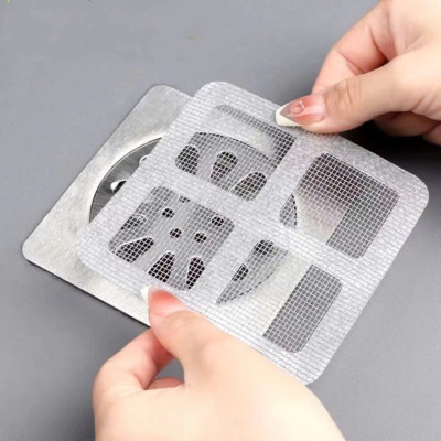 Set 10 Miếng Dán Lưới Lọc Rác Tự Dính, Chặn Rác Cống Thoát Sàn Nhà Tắm, Bồn Rửa 10x10cm - HÀNG CHÍNH HÃNG MINIIN