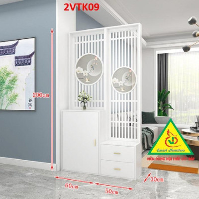 Tủ kệ trang trí kiêm vách ngăn phòng khách , nhà bếp 2VTK09 - Nội thất lắp ráp Viendong Adv
