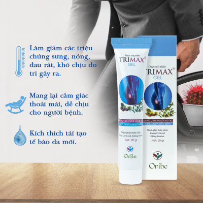 Combo Co Búi Trĩ Trimax Dân Khang (1 Viên Uống Và 1 Gel) Giảm Đau Rát Săn Se Búi Trĩ Ngừa Trĩ Tái Phát
