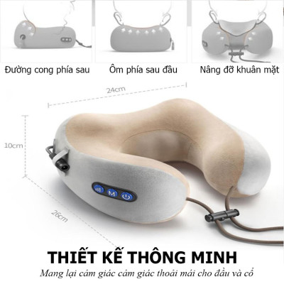 Gối Massage Vòng Cổ Chữ U Đa Năng,Gối Ngủ Văn Phòng, Gói Đi Du Lịch - Giao màu ngẫu nhiên