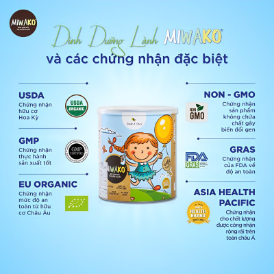 Sữa Hữu Cơ Miwako Nhập Khẩu Malaysia Hộp 700g Vị Gạo, Sữa Hạt Dinh Dưỡng Cho Bé Biếng Ăn Tiêu Hóa Kém Thấp Còi