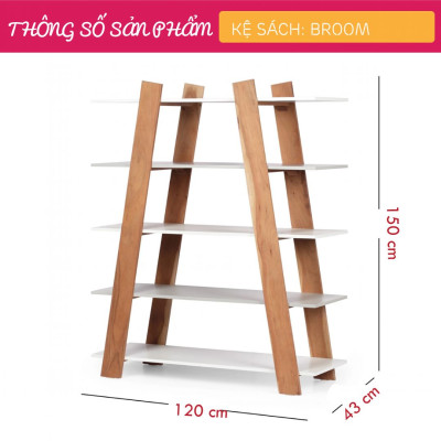 Giá sách gia đình thiết kế đẹp hiện đại SMLIFE Broom