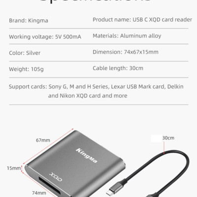 Đầu đọc thẻ XQD Kingma USB 3.1 Gen 1, Hàng nhập khẩu