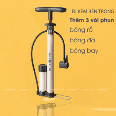 Bơm Tay Xe Đạp XunTing XT-P32 với tay cầm chống trượt, đầu bơm đa van 160PSI, Đa Dụng cho Xe Đạp, Xe máy, Xe Ô Tô, thân kim loại, lõi bơm nhôm, kín chống ngược khí - Mai Lee
