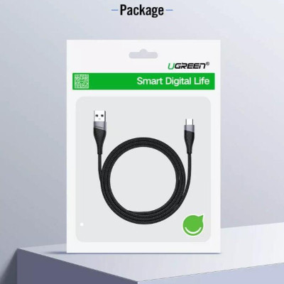 Ugreen UG50874ED017TK 2M màu Xám Cáp sạc truyền dữ liệu USB 2.0 sang MICRO USB đầu mạ thiếc - HÀNG CHÍNH HÃNG