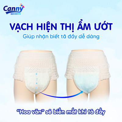 Tã/Bỉm Quần Người Lớn Canny Siêu Mềm, Siêu Thấm, Kháng Khuẩn Size M8 (8 Miếng)