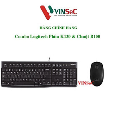 Bộ bàn phím Logitech K120 + chuột Logitech B100 - Hàng chính hãng