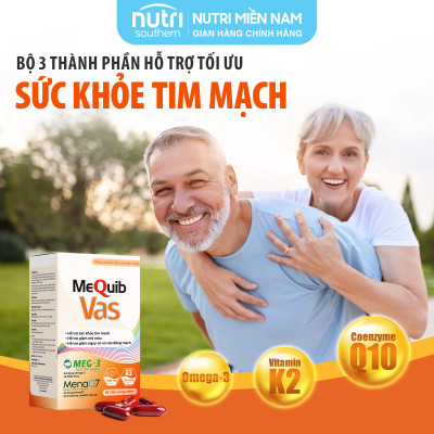 MEQUIB VAS Hỗ Trợ Ngăn Lão Hóa Tim Mạch, Ngừa Xơ Vữa Động Mạch (60 viên)