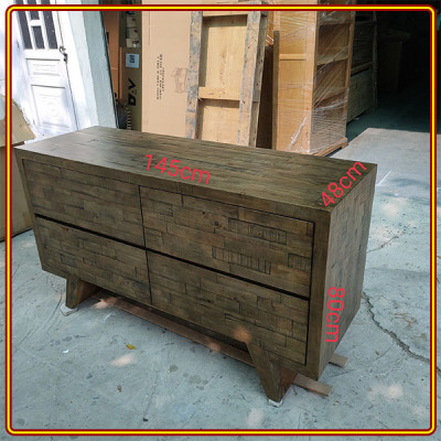 Tủ 4 ngăn kéo Tundo màu sồi 145 x 48 x 80 cm