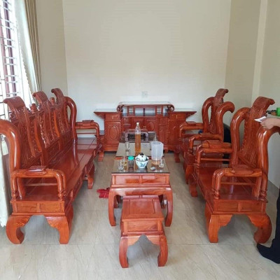 Bàn Ghế Tần Thủy Hoàng Gỗ Hương Đá