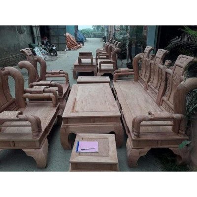 Bàn ghế tần thủy hoàng gỗ gõ tay 12