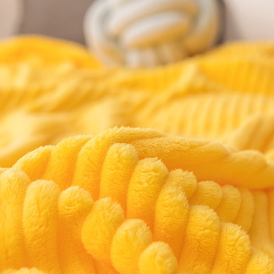 Chăn Lông Cừu Tăm Cao Cấp Màu Vàng LCT-6