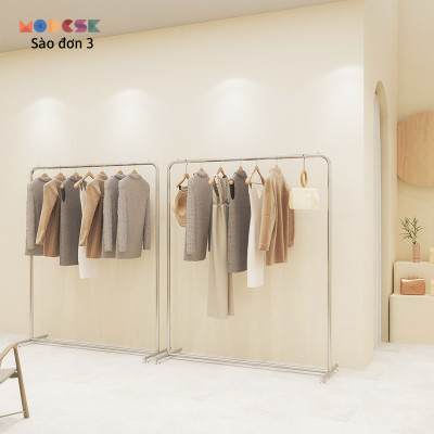 Sào/Giá đơn chân T [sang trọng] Inox 304 Modesk [treo quần áo Shop thời trang]