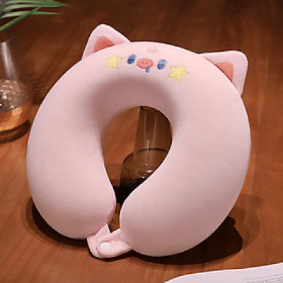Gối chữ U làm bằng mút hoạt tính, gối kê cổ dễ thương dùng để máy bay, xe hơi, du lịch, kê cổ cổ gối ngủ trưa văn phòng-GC876488