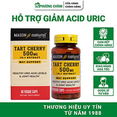 Viên Hỗ Trợ Giảm Acid Uric Mason Natural Tart Cherry Hỗ Trợ Sức Khoẻ Xương Khớp 90 Viên/Hộp