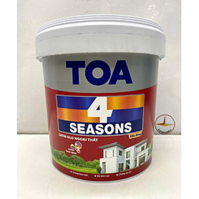 Sơn nước ngoại thất cao cấp TOA 4 Seasons Satin Glo siêu bóng màu xanh 7410 _ 5L