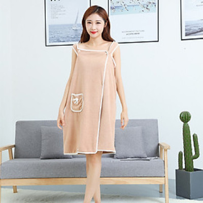 Áo  khăn tắm nữ  kiểu đầm  - Khăn choàng tắm xỏ tay - trơn , mịn , thoáng mát phù hợp với mọi loại dáng , giao màu ngẫu nhiên