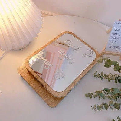 Gương Gỗ Hàn Quốc Để Bàn – Gương Trang Điểm Decor Vintage Sang Trọng - HÀNG CHÍNH HÃNG MINIIN