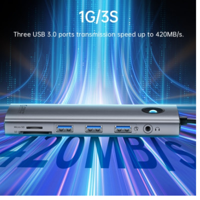 Hub đa năng 8 trong 1 cổng TypeC ORICO-PW11-8P-SV-EP - Hàng chính hãng