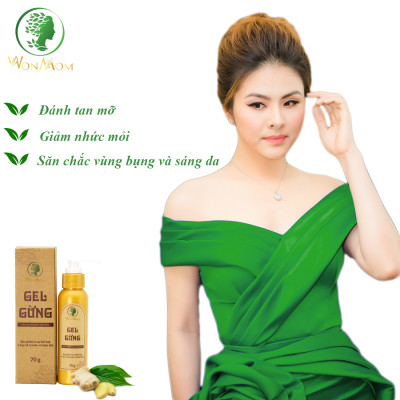 Gel gừng thảo dược, massage tan mỡ bụng, săn chắc eo Wonmom 70g