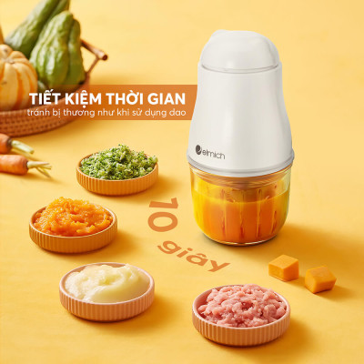 Máy xay thực phẩm Elmich CHE-8665 300ml 200W, Hàng chính hãng, 6 cánh dao, cối thủy tinh - JoyMall