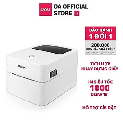 Máy In Nhiệt Deli Cao Cấp hàng Chính Hãng Deli - In Đơn Hàng Tem Mã Vạch Hóa Đơn Logo Bill TMĐT Tự Dán DL-740CS