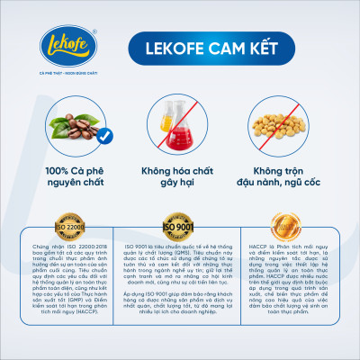 Cà phê nguyên hạt Bình Minh Lekofe 100% Robusta Đắng đậm chát nhẹ Túi 500gram