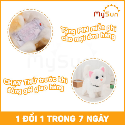 Đồ chơi cho bé MySun - Robot thú cưng con mèo, thỏ biết đi biết nhảy, biết kêu, vẫy đuôi (tặng PIN AA)