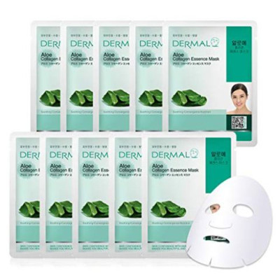 [ Tặng 2 miếng ] Set 10 Mặt nạ dưỡng da tinh chất lô hội Dermal