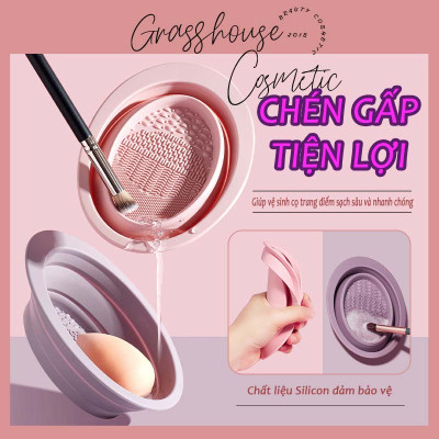 DỤNG CỤ VỆ SINH LÀM SẠCH CỌ TRANG ĐIỂM, DẠNG MÚT KHÔ, VỆ SINH CỌ MAKEUP DỄ DÀNG, GẤP GỌN TIỆN DỤNG 