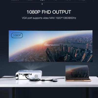 Ugreen UG40873CM179TK Bộ chuyển đổi TYPE C sang 3 USB 3.0 + HDMI + VGA + LAN + SD TF + hỗ trợ nguồn TYPE C - HÀNG CHÍNH HÃNG