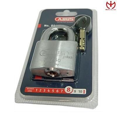 Ô khóa ABUS 88/50 Plus thân đồng rộng 50mm bọc Crom lõi lá 3 chìa vuông - MSOFT