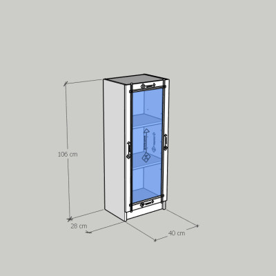 [Happy Home Furniture] CATY, kệ sách 3 tầng cửa kính size nhỏ,  40cm x 30cm x 106cm (DxRxC), KSA_013