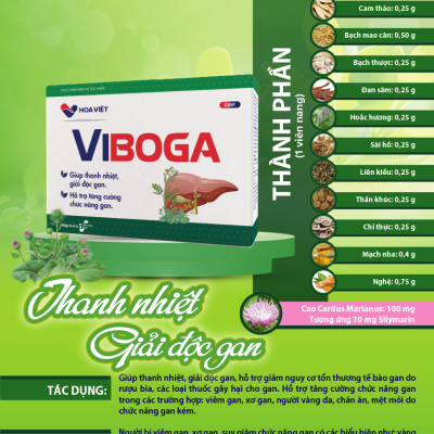 Giảm men gan, bổ gan Viboga Hoa Việt 30 viên