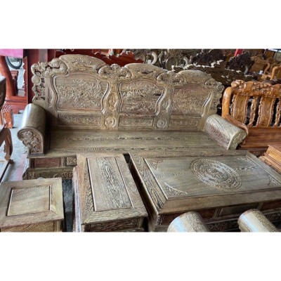 Bàn ghế gỗ mun đuôi công Hoàng Gia sang trọng